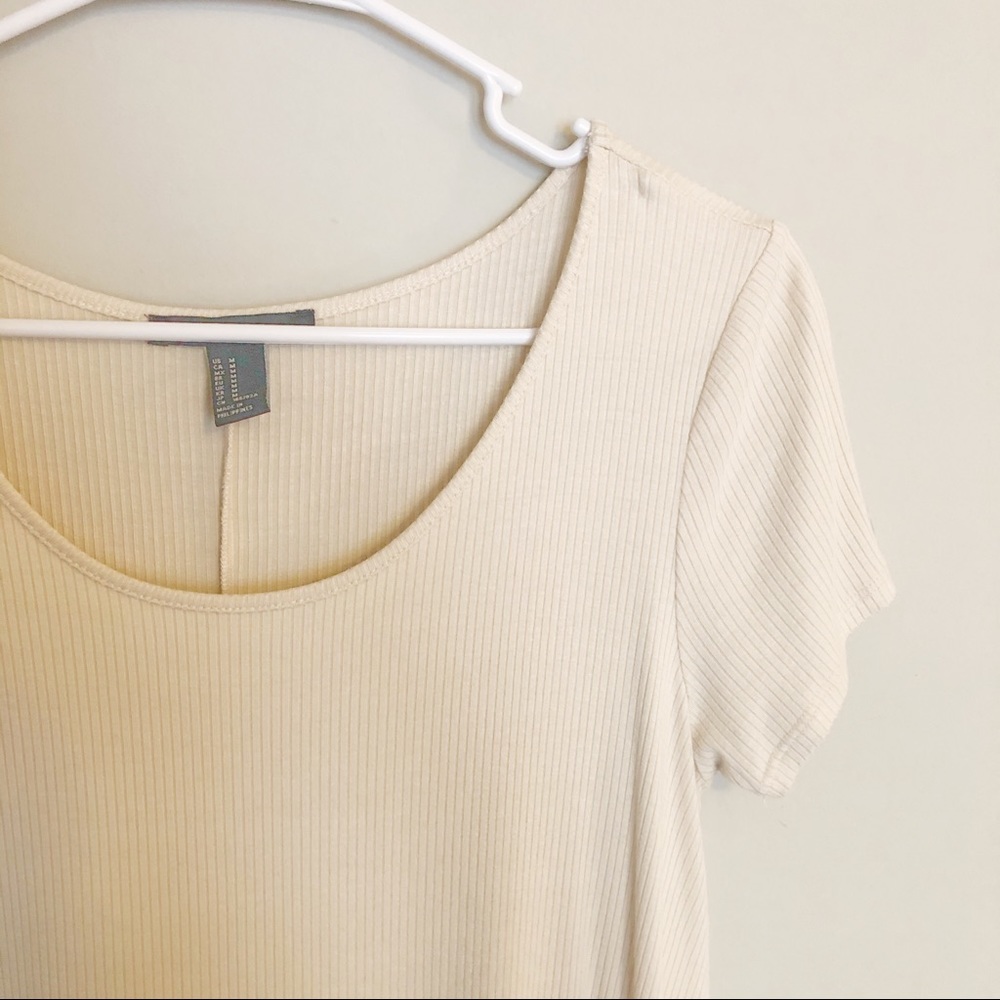 Forever 21 Ribbed T-Shirt Dress Cream - Picture 2 of 8